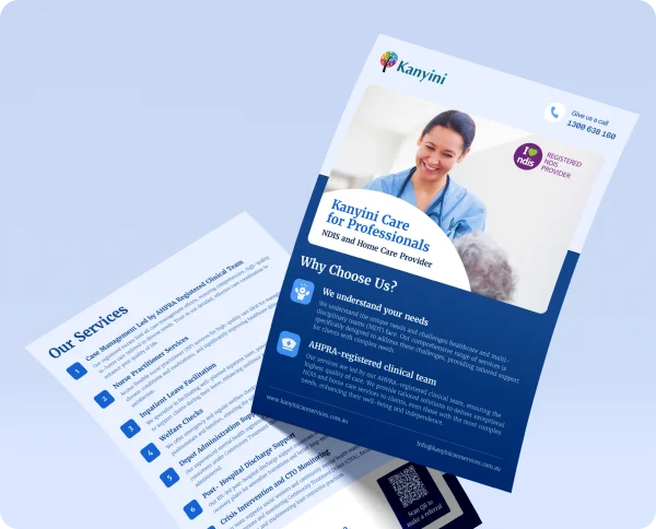 Pamphlet of Kanyini website featuring text on why to choose Kanyini services.