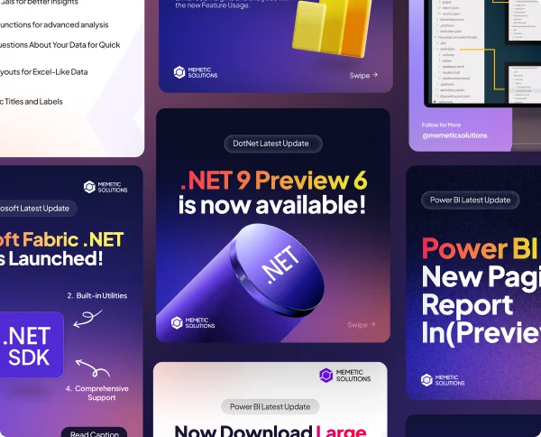 .NET 9 Preview 6 is now available! is written on the middle image with many half images around it.