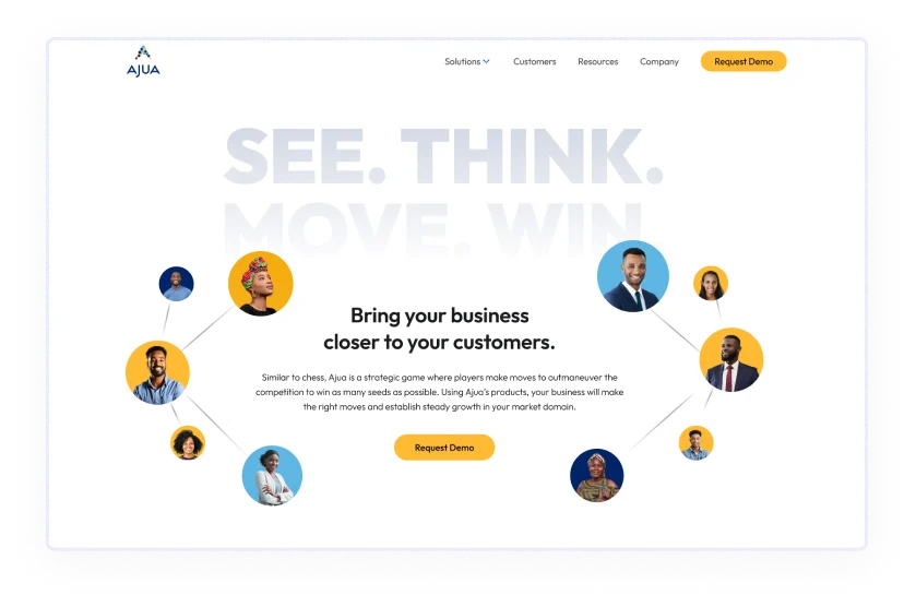 Small icons surrounding the text 'Bring your business closer to your customer'